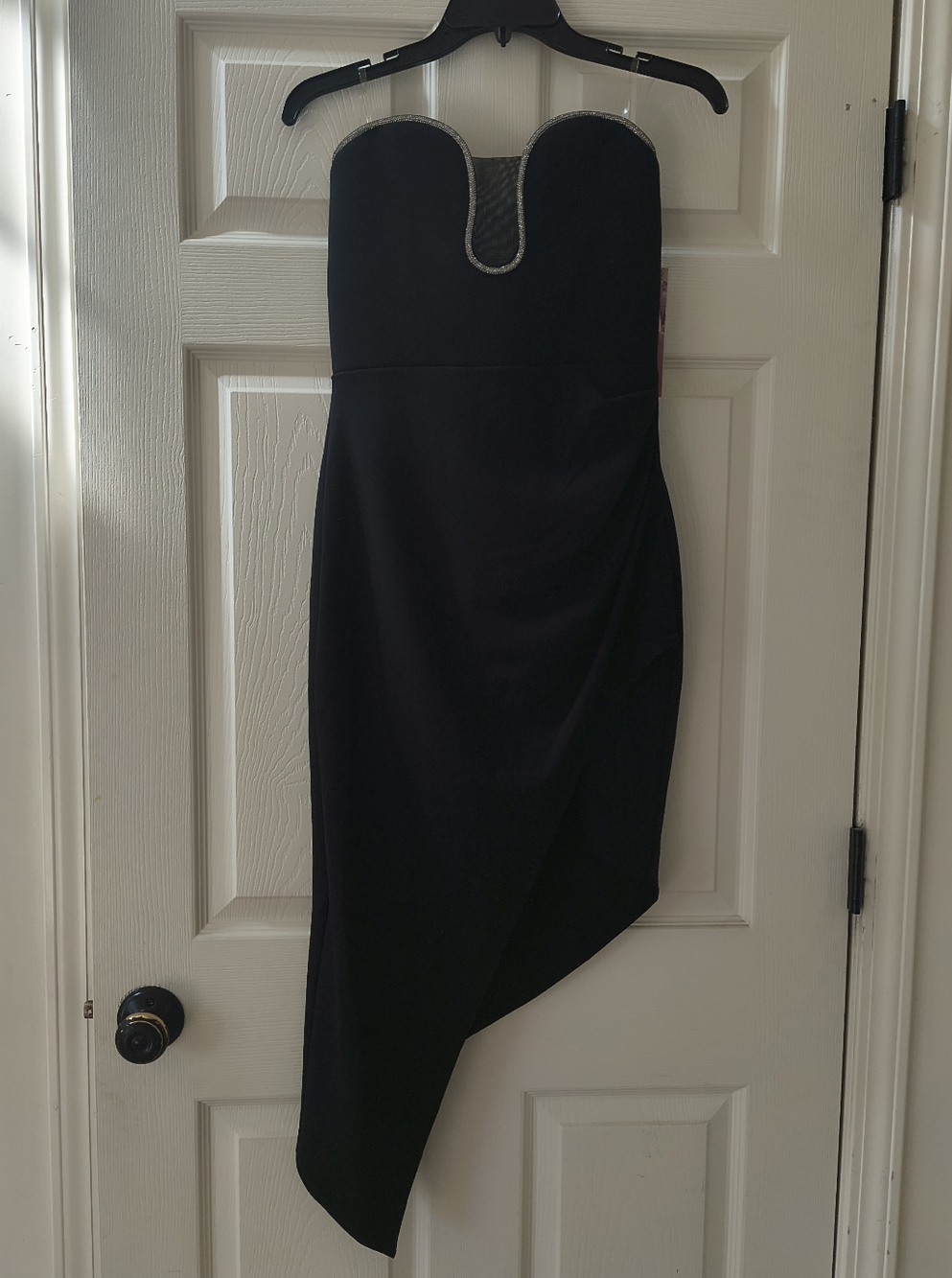 NWT Emerald Sundae Black Rhinestone Strapless Dress | Size Large